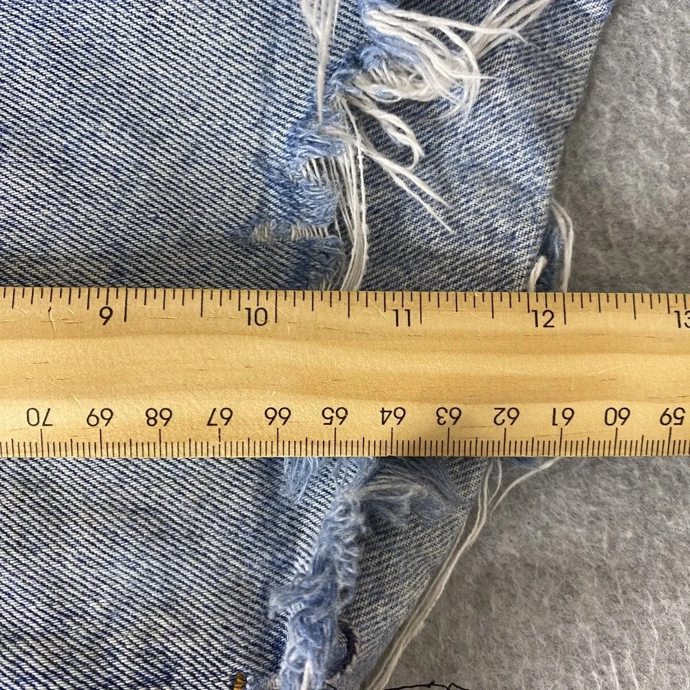 AGOLDE Shorts Womens 25 Blue Jaden Hi Rise Cut Off Button Fly Distressed Denim
